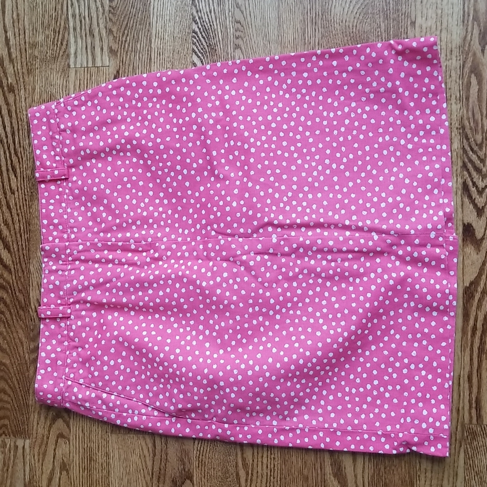 (8) "346" Brooks Brothers 100% Cotton Polka Dot Print Pencil Skirt with Pockets